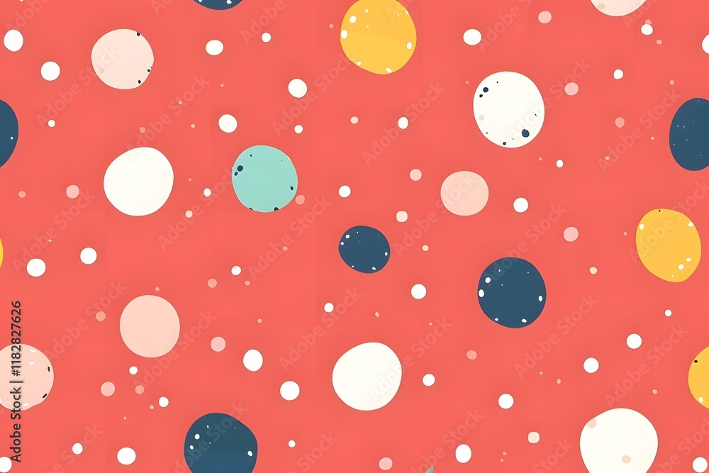 Poster abstract coral background with irregularly sized circles