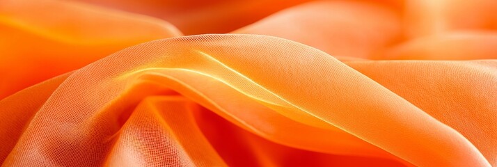 Obraz premium A gentle wave of orange fabric showcasing its delicate texture.