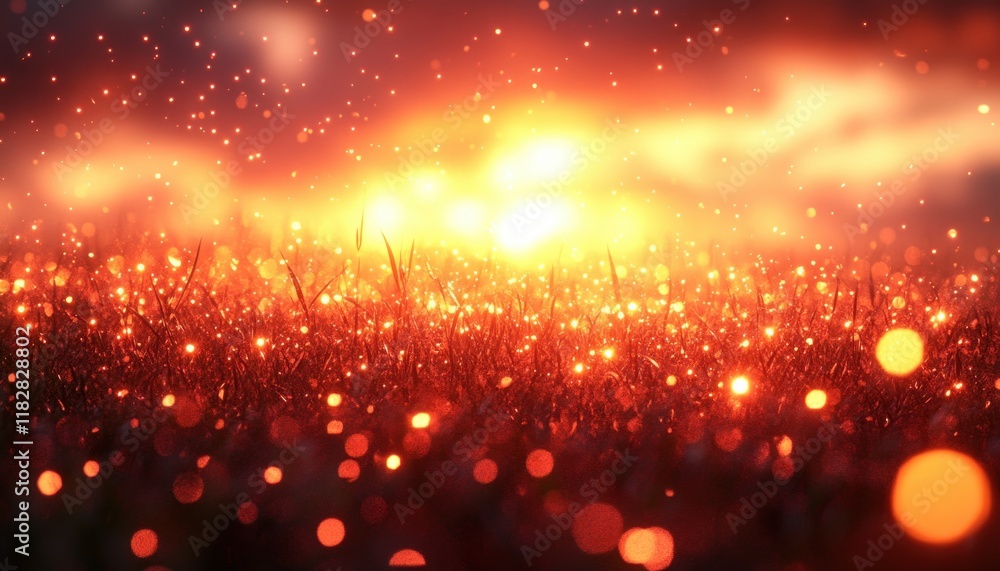 Aufkleber impressionistic abstract background with warm glowing bokeh lights and soft gradients