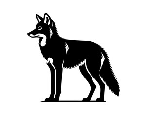 Fototapeta premium Coyote silhouette icon. Clipart image isolated on background.