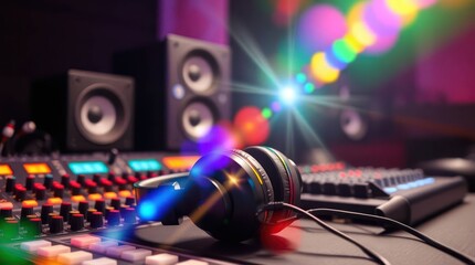 dj mixer and headphones