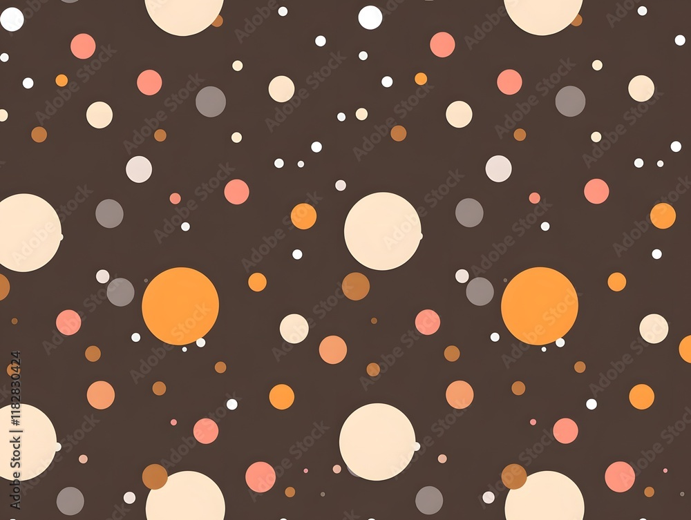 Poster abstract pattern of multi-sized circles in muted tones