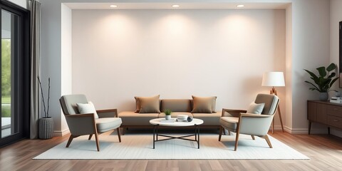 Modern armchair with sleek design and luxurious upholstery on a white background, chair, living room