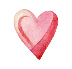 Heart illustration in shades of pink showcasing love and affection through watercolor art