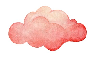 Soft pink watercolor cloud floating in a serene sky illustrating a calm atmosphere