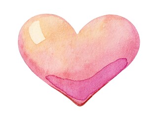 Watercolor heart design in soft pink and orange shades showcasing artistic expression and creativity