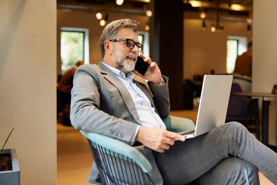 Businessman making a phone call