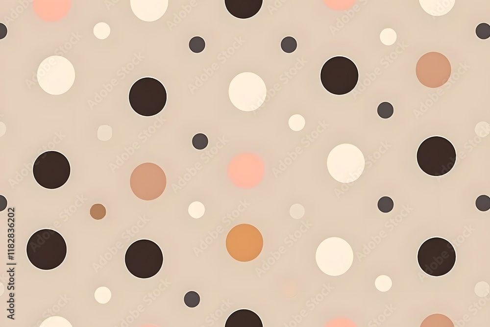 Poster beige background with multi-colored circle pattern