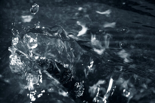 Close up of mixture of mineral water with xanthin gum