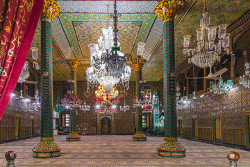 Shamwari, Srinagar, Jammu and Kashmir, India. Interior of the Khanqah-e-Moula mosque.