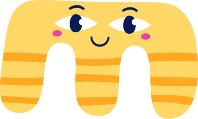 Childish Cartoon Funky Smiling Character