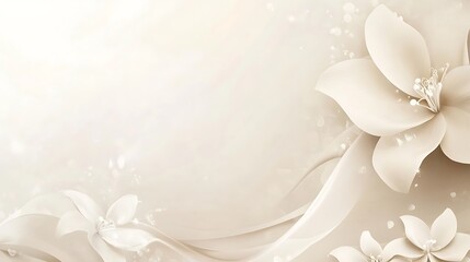 Elegant Cream Flowers Soft Background Design