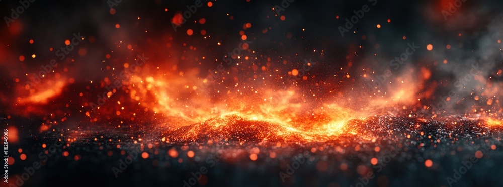 Aufkleber fiery abstract background with erupting lava and glowing sparks creating a dramatic and intense visu