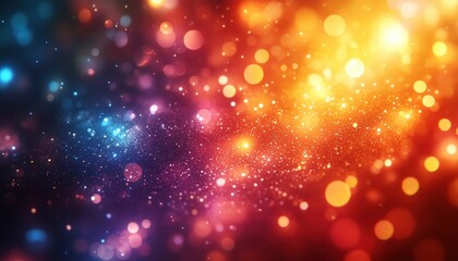 Naklejka premium Abstract Light Beams Impressionist Bokeh Effect Warm Color Palette Vintage Overlay Retro Camera Lens Flare Dreamlike Atmosphere