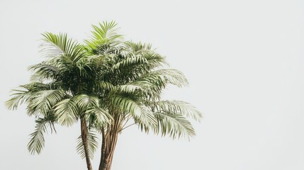 Tropical palm trees against a clear sky, ideal for travel brochures