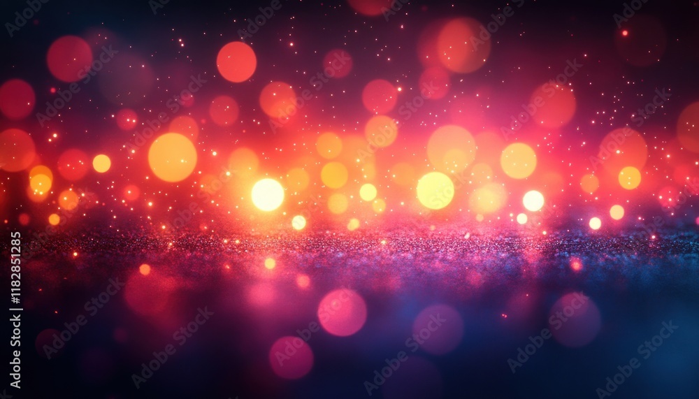 Poster vibrant light refraction abstract background with bokeh effects and color gradients