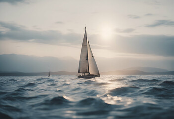 Obraz premium sailing sea adventure baltic blue boat boating charter clear cloud cruising horizon journey leisure marin maritime mediterranean nautical navigate navigating