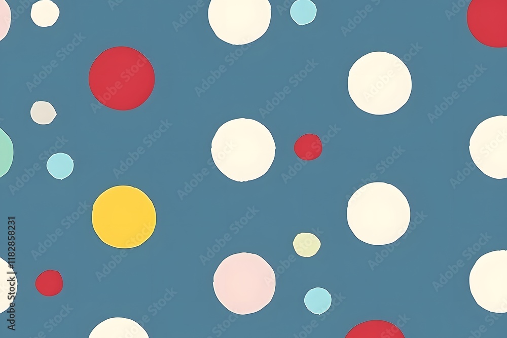 Poster multicolored circle pattern on blue background