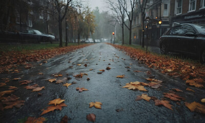 Sketches on the theme of autumn mood, Gloomy rainy autumn