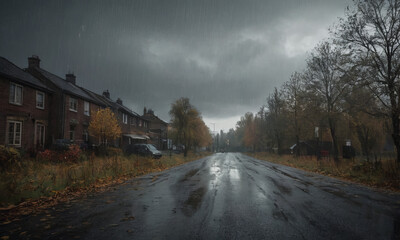 Sketches on the theme of autumn mood, Gloomy rainy autumn