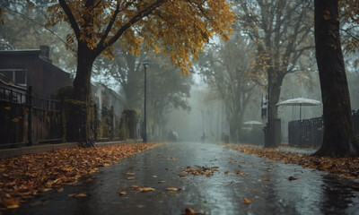 Sketches on the theme of autumn mood, Gloomy rainy autumn