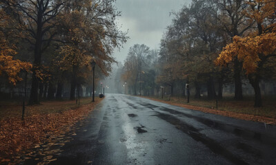 Sketches on the theme of autumn mood, Gloomy rainy autumn