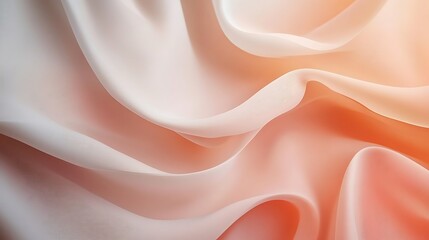 Abstract Draped Fabric in Peach and Cream Hues