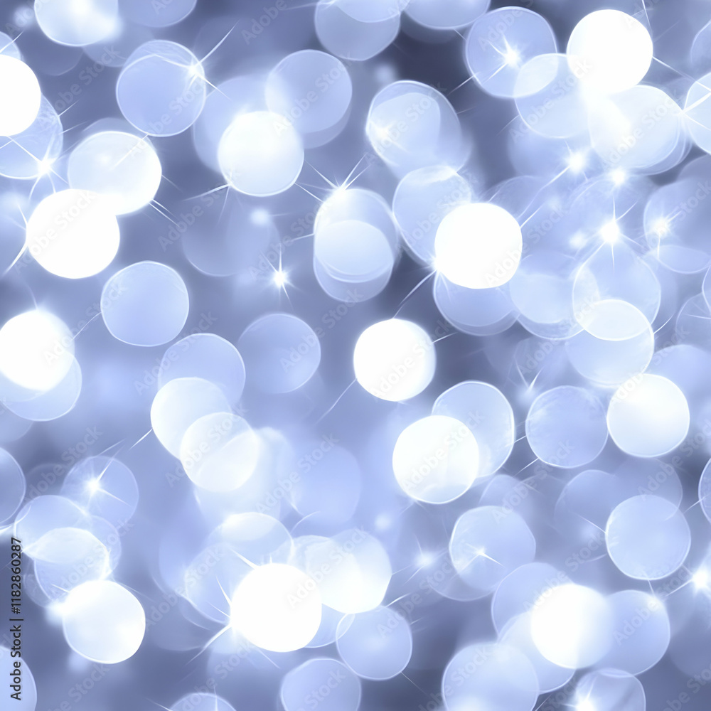 Poster abstract background with soft blue and white glowing bokeh lights seamlessly blends with gentle star