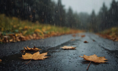 Sketches on the theme of autumn mood, Gloomy rainy autumn