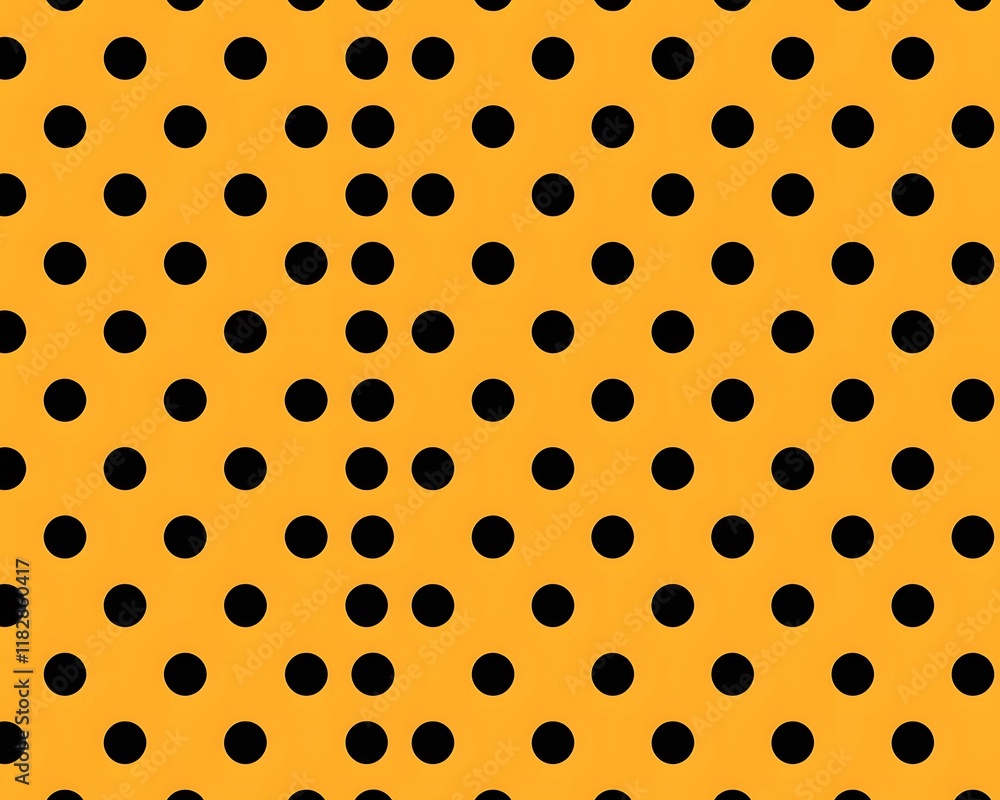 Poster orange background with regularly spaced black circles
