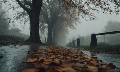 Sketches on the theme of autumn mood, Gloomy rainy autumn