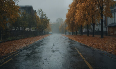 Sketches on the theme of autumn mood, Gloomy rainy autumn
