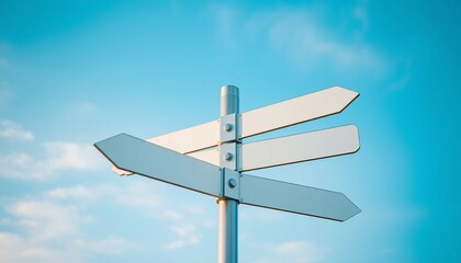 Blank Directional Signpost Outdoors Multiple Choices Decision Direction Wayfinding Guidance Options