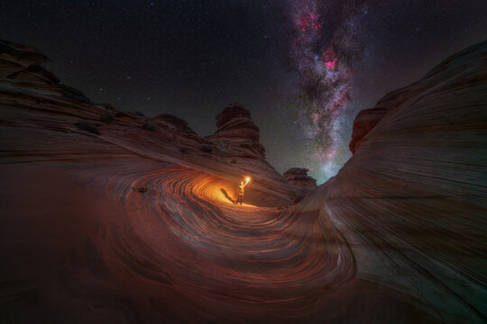 Nighttime photograph in Coyote Buttes , Arizona, United States.