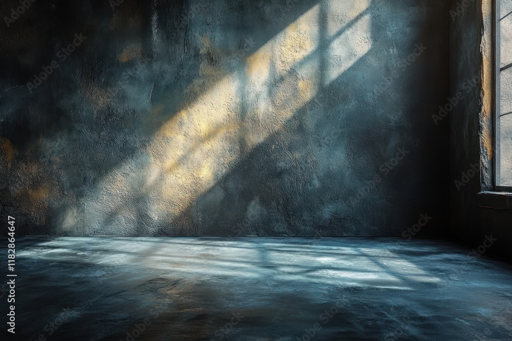 Poster abstract minimalist dark wall studio background with illuminated floor and textured surface