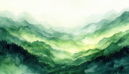 Obraz premium Abstract Watercolor Green Background Textured Graphic Design Digital Paper for Decoration and Overlays