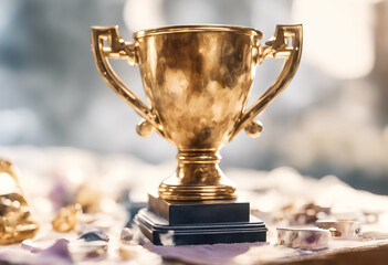 cup trophy watercolor painting gold achievement artwork athlete award best ceremony champion championship competition first game goal invitation medal paint place print