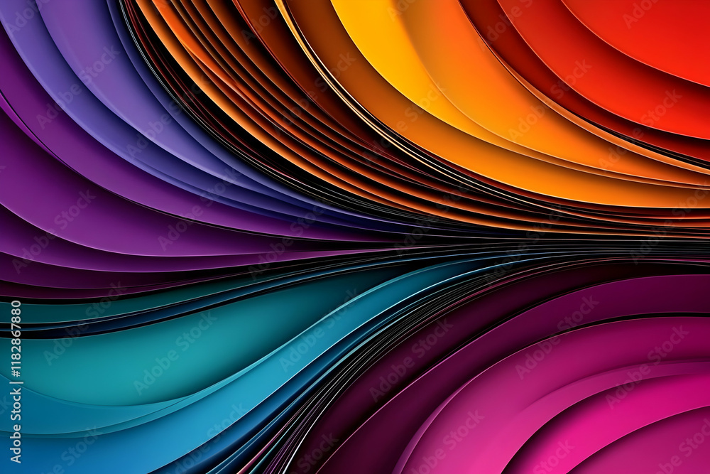 Poster abstract background forms colorful wave pattern smoothly and elegantly with vibrant hues