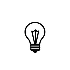 PNG cut out isolated background. A simple black-and-white light bulb icon with a clean and minimal design.