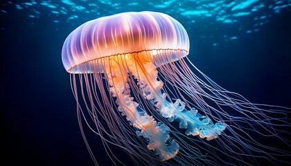 Fototapeta premium jellyfish with softly glowing tentacles 
