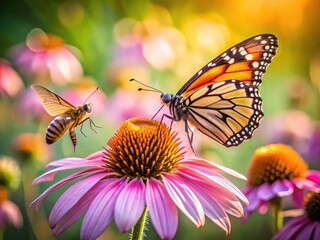 Blurred wings, sharp flower: a long exposure reveals pollination in mesmerizing detail.