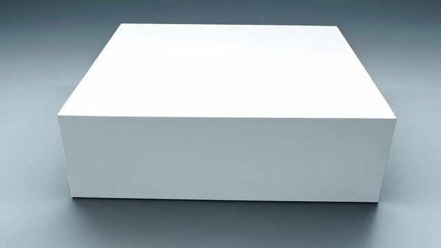 White box rotating on a gray background