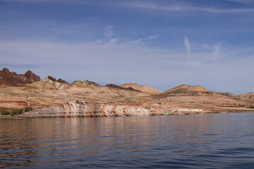 Rock formations along Lake Mead, National Recreation Area