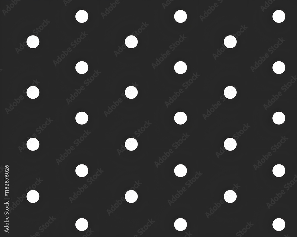 Poster regular pattern of white circles on dark gray background