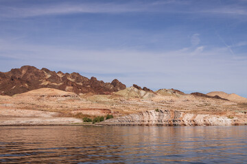 Rock formations along Lake Mead, National Recreation Area