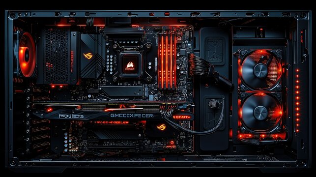 Illuminated High Performance Gaming Computer Interior