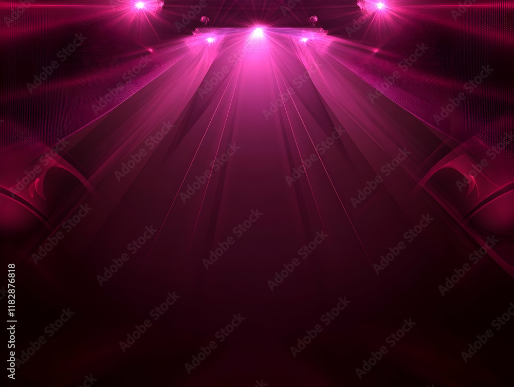 Poster abstract pink background with light rays and gradient colors creates a modern and stylish design.