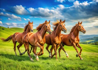 Stunning photography captures yearling Quarter Horses' untamed beauty in a vast ranch setting.