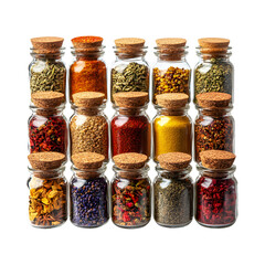 Collection of Lantern-Shaped Spice Jars Isolated on Transparent Background