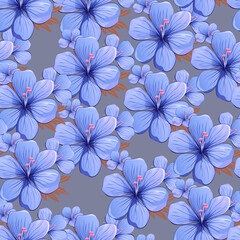 watercolor seamless pattern with vintage flowers. beautiful botanical print with colorful flowers. decorative any. bright spring or summer background. design. decor. textile